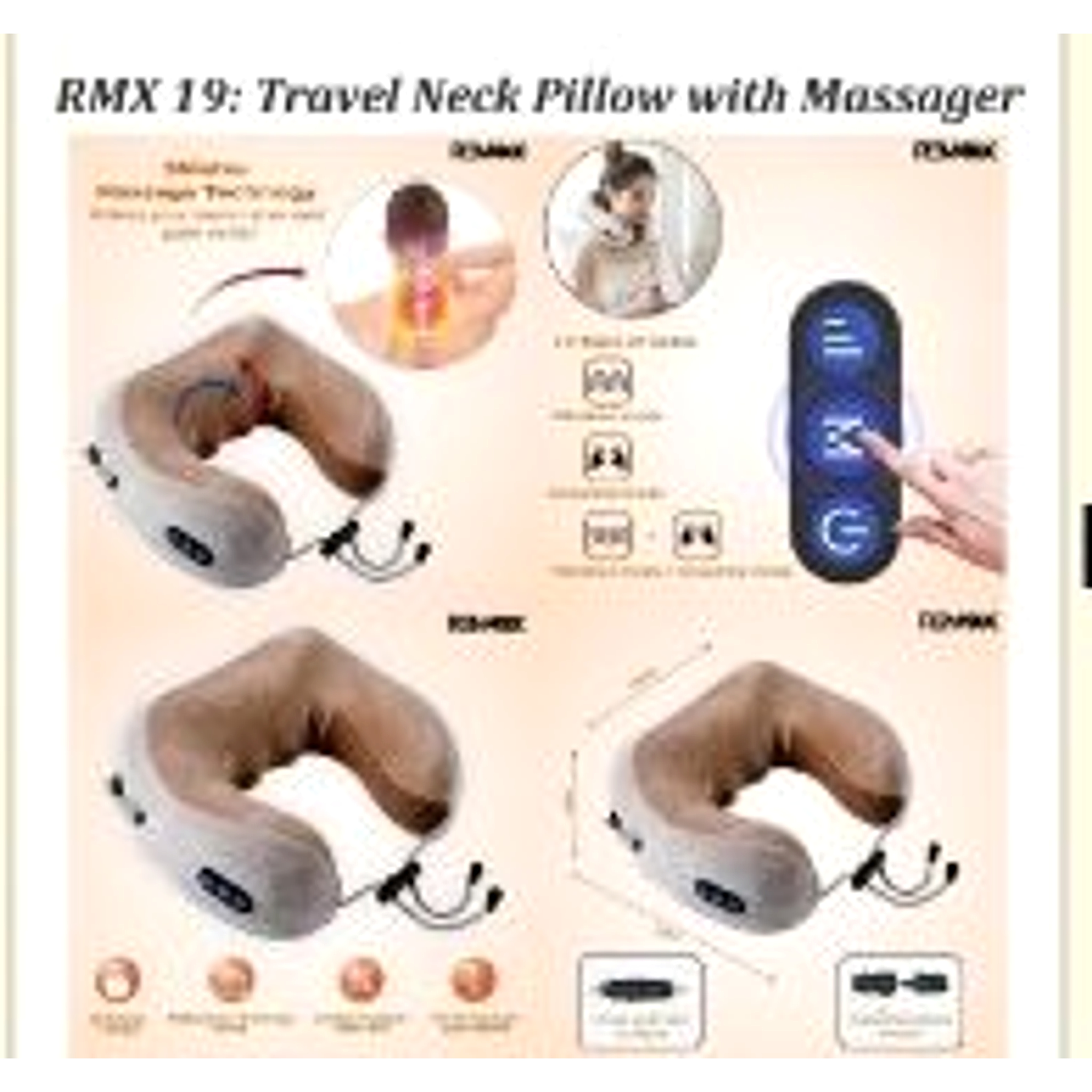 Travel Neck Massage Pillow with Massager (RMX 19)