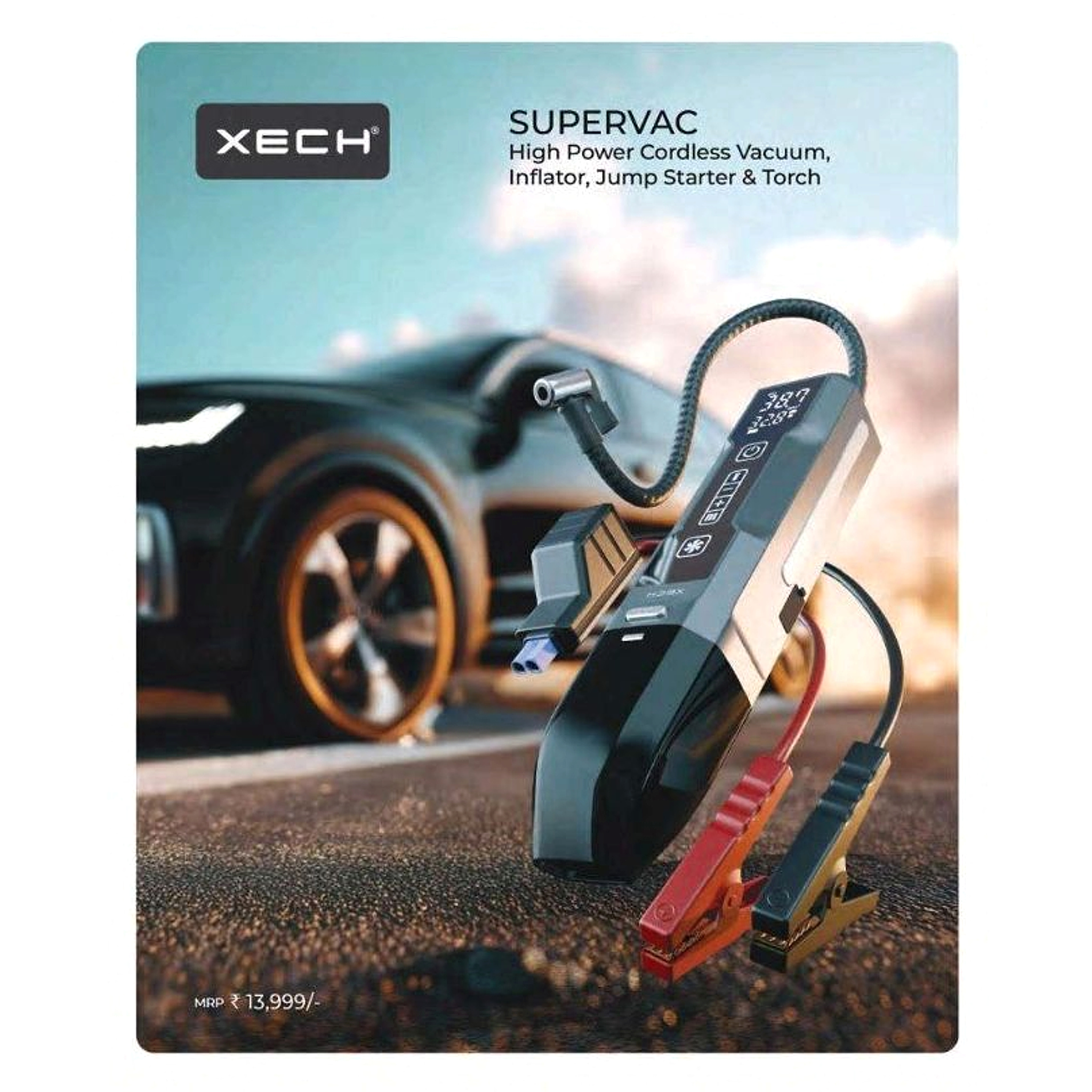 Supervac High Power Cordless Vacuum, Inflator, Jump Starter & Torch