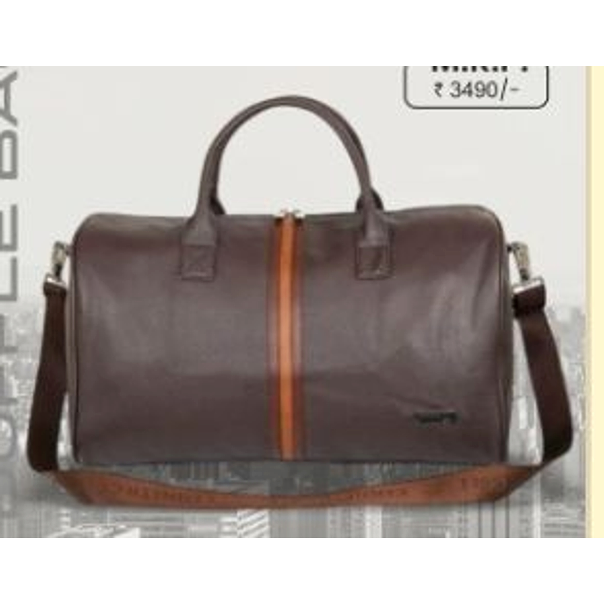 KC33 Stripe Duffle Bag- D. brown