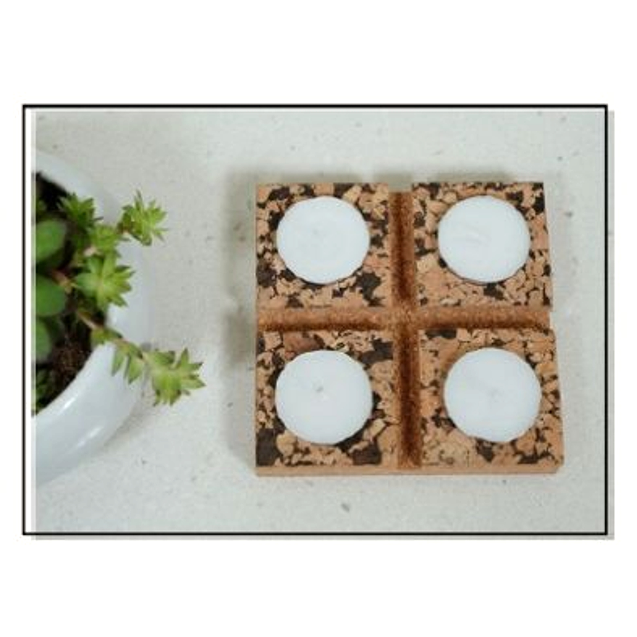 Cork Square 4-in-1 Tea Light Holder