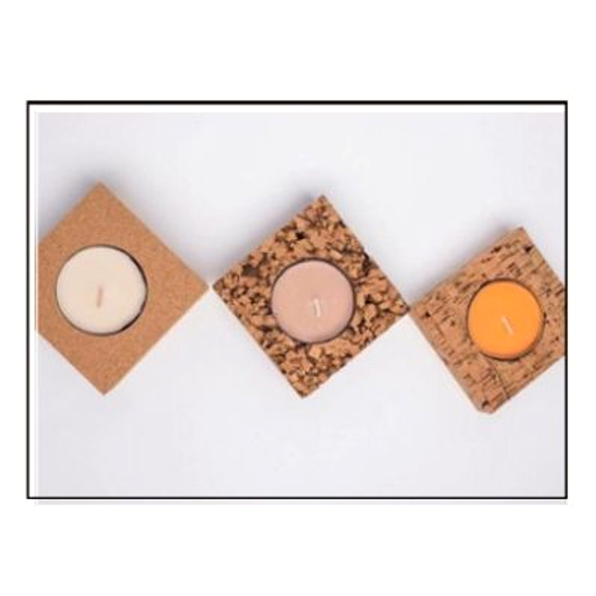 Cork Tea Light Holder Assorted