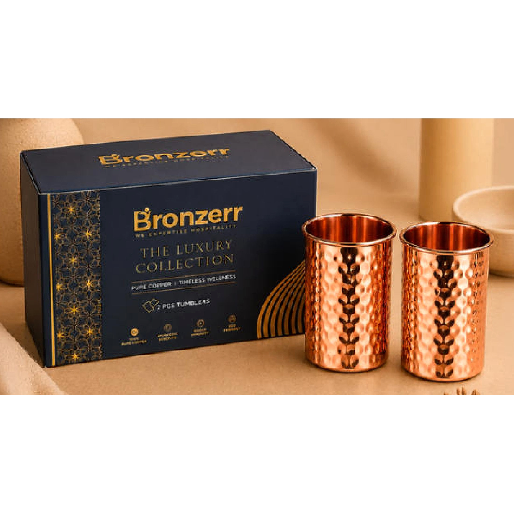 Dhara Hammered Cu Tumbler Set BZ50