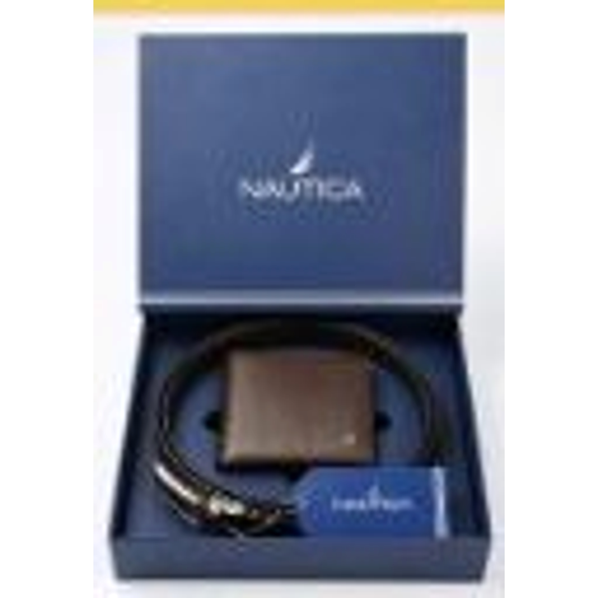 NA72- Compass Belt + Wallet Gift Set- Brown