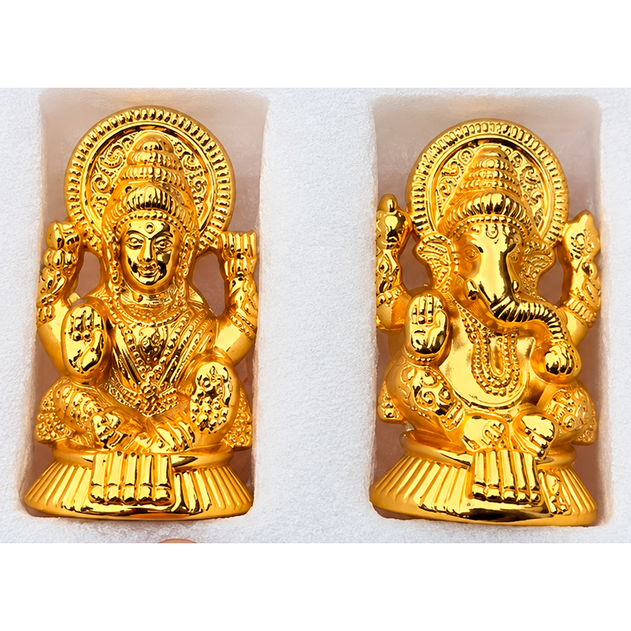 Gold-Plated Laxmi Ganesh Idol