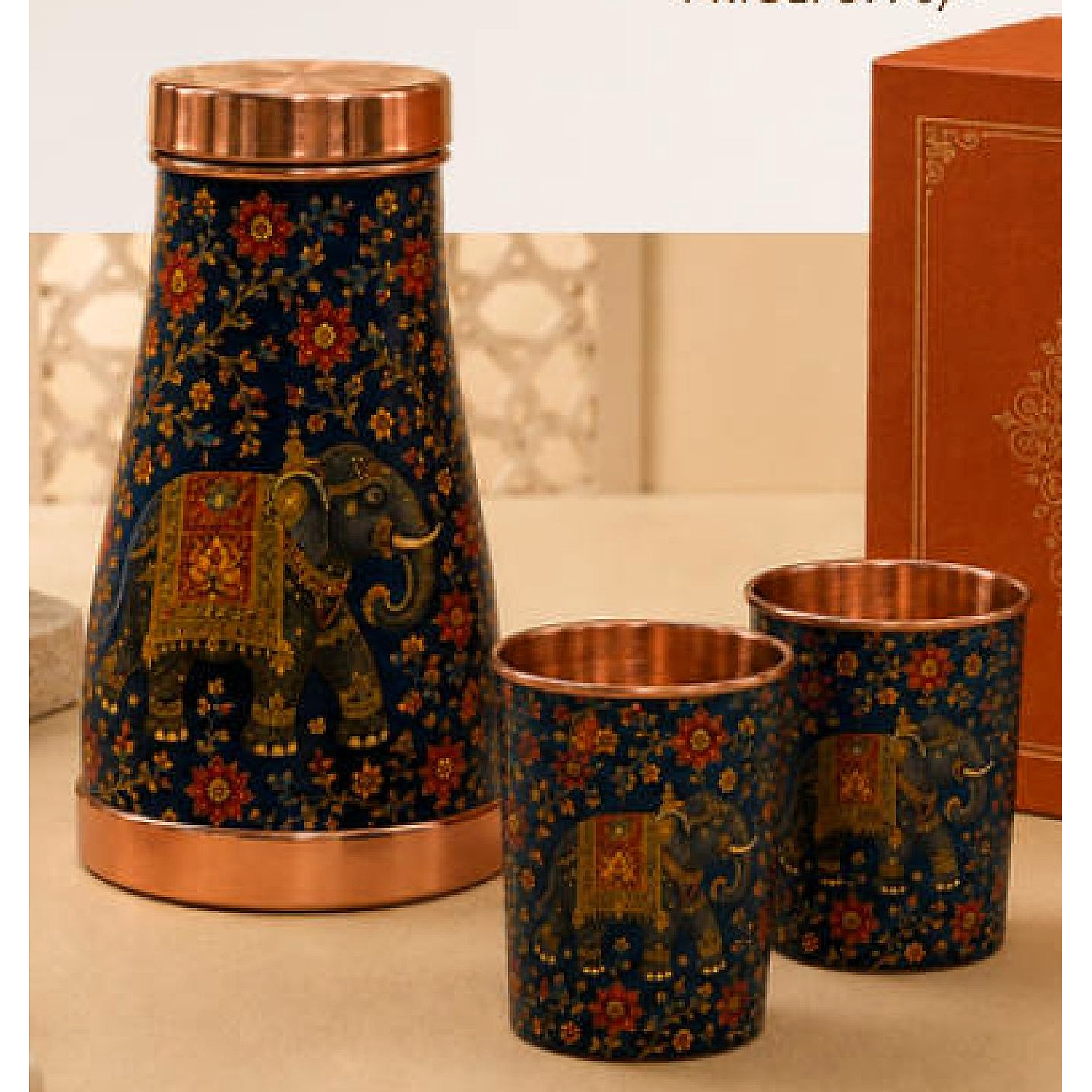 Printed Gajraj Carafe Set SKU: BZ28D