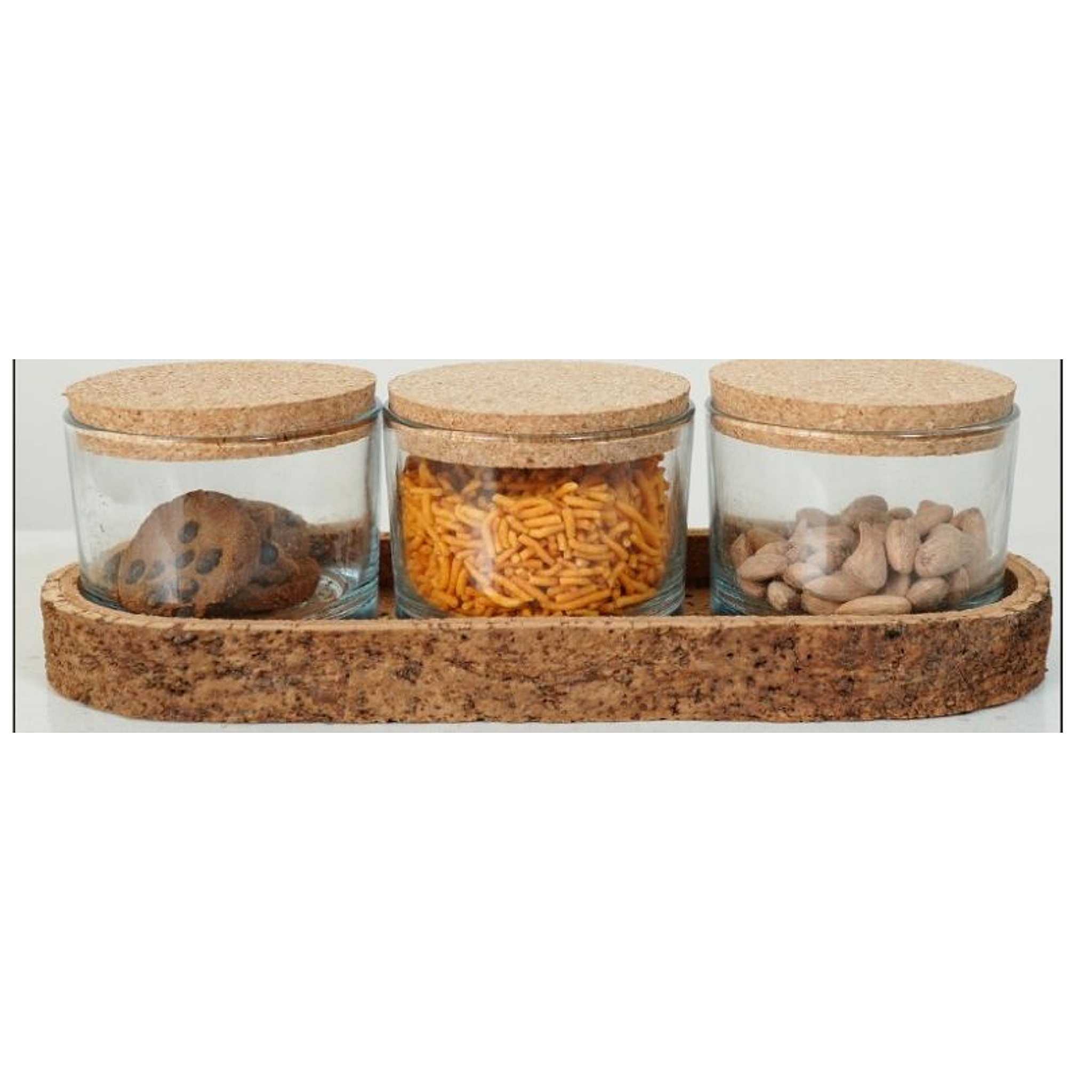 Set of 3 Jars with Tray