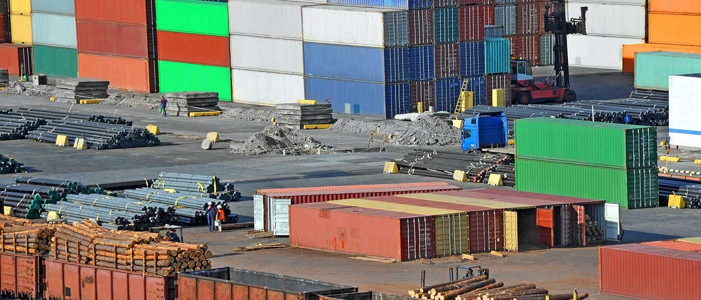 A Port with Shipping Containers